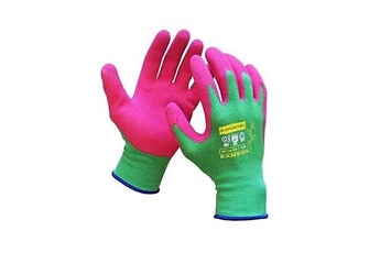 gants de jardinage grüntek gants de jardinage l/9 femme et homme en bambou et latex. gants de travail résistants lavables et écologiques. pour maison, peinture, arrosage