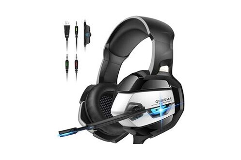 Ecouteurs Chronus Casque gaming ps5 ps4 xbox one pc casque gamer son 7. 1  surround isolation fortes basses, noir
