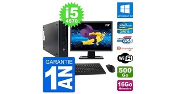 Pc 600 g1 sff ecran 19" intel i5-4570 ram 16go disque 500go windows 10 wifi