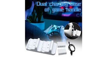 Station de charge du contrôleur chargement double avec 2 batteries rechargeables pour one / slim x - blanc