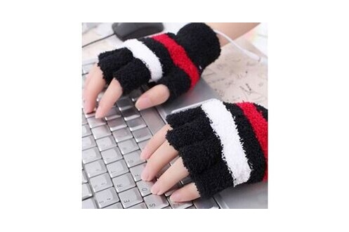 Chaufferette GENERIQUE Chauffage usb gants chauds pour la main d'hiver  mitaine chauffante sans doigts - noir