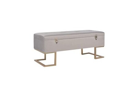 Salon complet Helloshop26 Banquette pouf tabouret meuble banc avec compartiment de rangement 105 cm gris velours 3002134