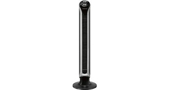Ventilateur colonne sur pied avec minuterie 40w gris noir
