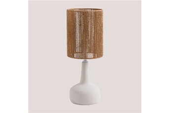lampe à poser sklum lampe de table en céramique tiltil blanc gardenia 51 cm