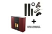 Sannover Poêle à granulés étanche Slim Astral 12 kW Bordeaux + Kit d'installation Complet photo 1