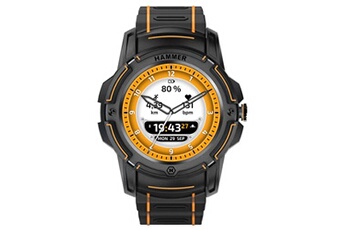 montre connectée watch plus robuste avec etancheité ip68 noir