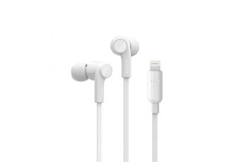 Ecouteurs Belkin ROCKSTAR - Ecouteurs avec micro - intra-auriculaire - filaire - Lightning - isolation acoustique - blanc - pour Apple 10.5-inch iPad Pro; iPad mini