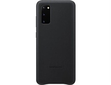 Leather Cover EF-VG980 - Coque de protection pour téléphone portable - aluminium, cuir - noir - pour Galaxy S20, S20 5G