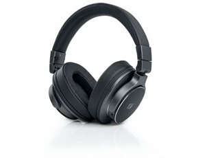 Casque Bluetooth Premium Aspect Cuir Système Mains Libres et Micro Intégré Noir
