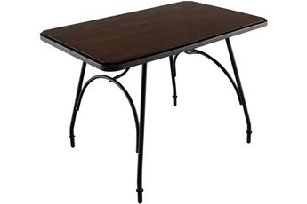 table à manger giantex table de cuisine rectangulaire, avec structure en métal, pour cuisine, coin repas, restaurant, marron