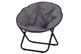 loveuse fauteuil rond de jardin fauteuil lune papasan pliable grand confort 80l x 80l x 75h cm grand coussin fourni oxford gris