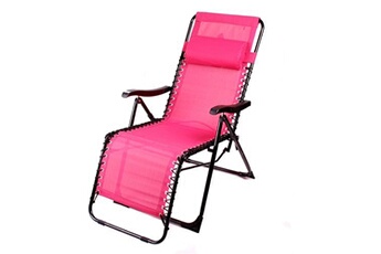 chaise longue - transat sunnydays - chaise longue avec repose-tête playa - framboise
