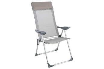 - fauteuil relax de jardin pliant aloe - 5 positions - gris