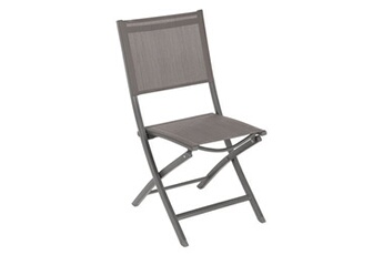 chaise de jardin hesperide hespéride - chaise de jardin pliante essentia - gris wengé et marron tonka - essentia