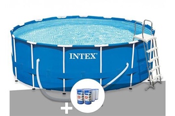 Pack piscine tubulaire Metal Frame ronde 4,57 x 1,22 m + 6 cartouches de filtration