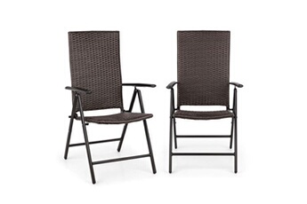 chaise de jardin blumfeldt estoril set 2 chaise de jardin pliantes 7 positions alu & polyrotin -