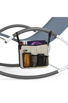 chaise longue - transat blumfeldt brentwood bag sacoche pour fauteuil à bascule - 4 poches en maille - pvc & polyester