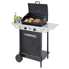 Barbecue à gaz 2 brûleurs en acier tablettes latérales roues XPERT100L + ROCKY