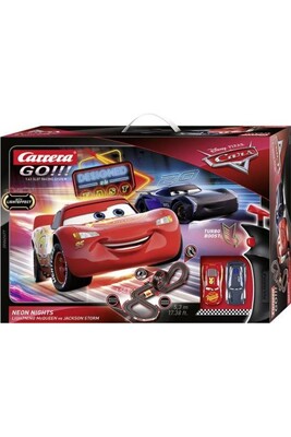 Circuit voitures Carrera Piste de jouet électrique Disney Cars Neon Nights Go!!!