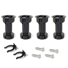 Kit de 4 pieds Bone réglables H 120 mm en plastique noir - 3999017
