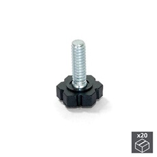 Lot de 20 Vérins hexagonale M6 pour pied de meuble à réglage extérieur H 30 mm - 2020305