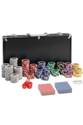 Poker Tectake Coffret, Malette, Set de Poker - noir - 300 pièces