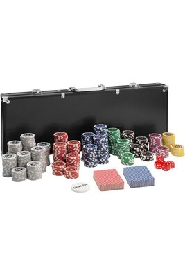 Poker Tectake Coffret, Malette, Set de Poker - noir - 500 pièces