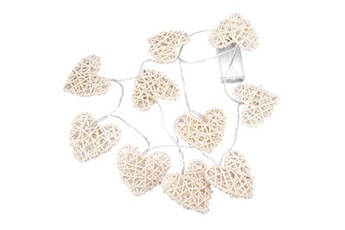 guirlande lumineuses generique 10 leds rotin corde fée lumière décor lampe pour noël fête de mariage (coeur)