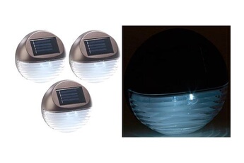 eclairage extérieur solaires lunartec : 3 lampes à led solaires pour clôture & escaliers