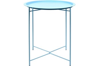 table de jardin esschert design - table d'appoint en acier nuances de bleu