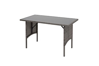 table en polyrotin hwc-g16, table de jardin, gastronomie 112x60cm gris