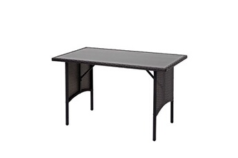 table en polyrotin hwc-g16, table de jardin, gastronomie 112x60cm noir