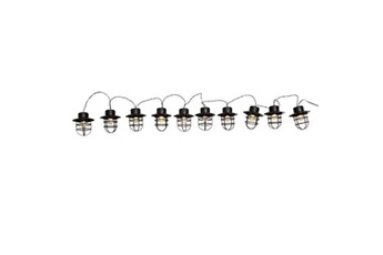 guirlande lumineuses generique guirlande style industriel 10 ampoules detroit noir acier 4m