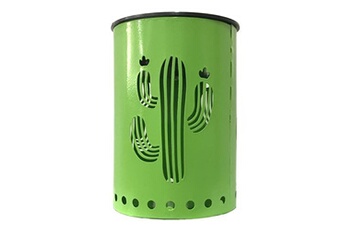 lampe de table lumi jardin lanterne solaire jeu de lumière cactus vert métal h13cm