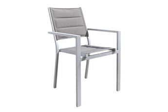 fauteuil de jardin ibiza empilable en aluminium