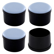 4x embout de tube rond enveloppant 12 mm Téflon PTFE bouchon chaise meuble table noir