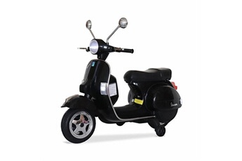 véhicule électrique pour enfant sweeek vespa noire px150 scooter électrique pour enfants 12v 45ah 1 place avec autoradio