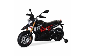 véhicule électrique pour enfant sweeek aprilia noire dorsoduro 900 moto électrique pour enfants 12v 45ah 1 place avec autoradio