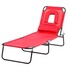 Outsunny Transat Pliable Bain De Soleil - Chaise Longue Inclinable 4 Positions Avec 3 Coussins Et Trou De Lecture, Confort Absolu Pour Jardin, Plage Et Lecture - Marron