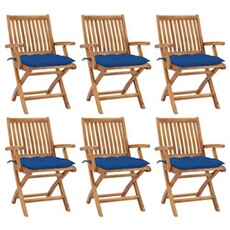 VIDAXL - Chaises pliables de jardin - Bois de teck - Lot de 6