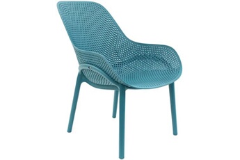 fauteuil de jardin the home deco factory - fauteuil de jardin en polypropylène malibu bleu