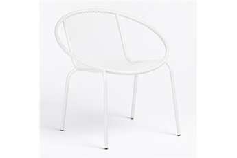 lot de 2 fauteuils de jardin empilables dylha blanc 71 cm