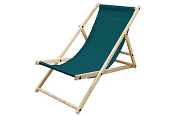 chaise longue - transat ecd germany chaise longue de jardin en bois de pin - 3 positions de couchage - jusqu'à 120