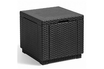 chaise de jardin allibert pouf de rangement cube graphite 213816