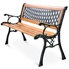 GIANTEX Banc Jardin Métal 2-3 Personnes – Banc Extérieur Résistant Intempéries 300 Kg, Dossier & Accoudoirs, 127 Cm Noir
