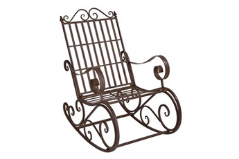fauteuil de jardin premium xl fauteuil à bascule de jardin vintage geraldton métal 92 x 59 x 90 cm bronze [en.casa]