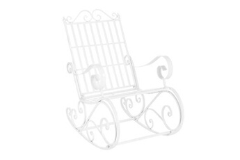 fauteuil de jardin premium xl fauteuil à bascule de jardin vintage geraldton métal 92 x 59 x 90 cm blanc [en.casa]