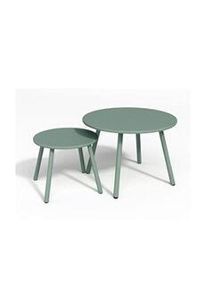 table de jardin vente-unique.com tables gigognes de jardin en métal - vert amande - mirmande de mylia