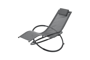 fauteuil de jardin premium xl fauteuil de jardin à bascule pulsano capacité de charge 150 kg gris foncé [en.casa]
