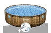 Bestway Kit piscine tubulaire ronde Power Steel avec hublots 4,88 x 1,22 m + Kit d'entretien Deluxe photo 1